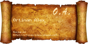 Ortinan Alex névjegykártya